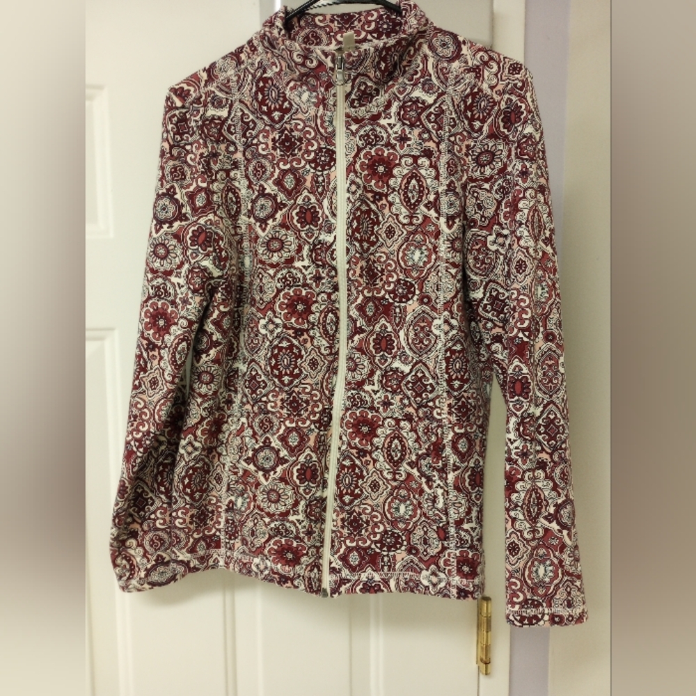 Women's Talbots Patterned Zip Up Jacket - image 1